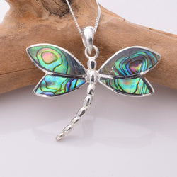P959 - 925 Silver and abalone dragonfly pendant