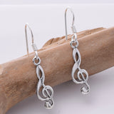 E670 - 925 Silver treble clef earrings