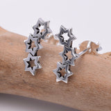 S629 - Silver star constellation stud earrings