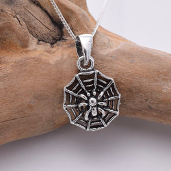 P803 - 925 Silver Small cobweb pendant