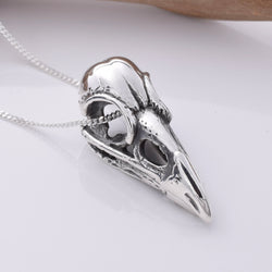 P913 - 925 Sterling Silver Raven Skull pendant