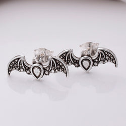 S749 - 925 silver bat stud earrings