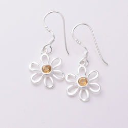 E750 - 925 Silver and citrine daisy earrings