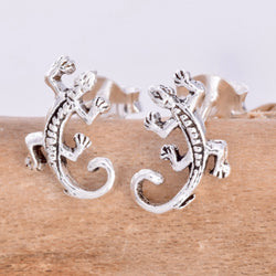 S095 - Silver Gecko stud earrings