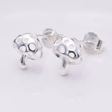 S633 - Silver toadstool stud earrings