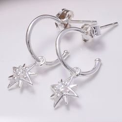 S691 - 925 Silver North star CZ sleepers