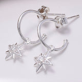 S691 - 925 Silver North star CZ sleepers