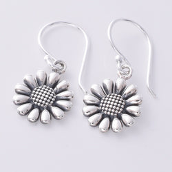 E724 - 925 Silver sunflower earrings