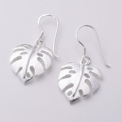 E755 - 925 Silver monstera leaf earrings