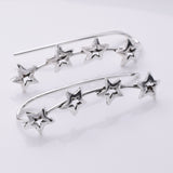 E743 - 925 Silver four star climber earrings