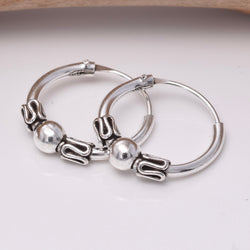 E387 - Silver Bali hoop sleepers