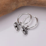 E761 - 925 Silver seeing eye and hoop earrings