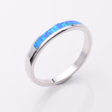 R244 - 925 silver and lab opal band ring