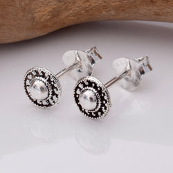 S760 - 925 silver shield stud earrings