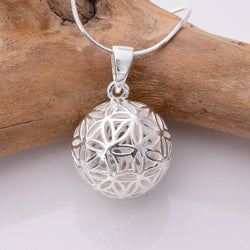 P937 - 925 silver seed of life sphere pendant