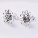 S671 - 925 Silver sunflower stud earrings