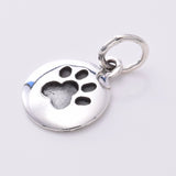 P757 - Silver paw print disc pendant