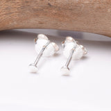 S661 - Silver 2mm disc stud earrings