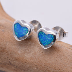 S412 - Heart "Fire Opal" stud earrings