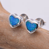 S412 - Heart "Fire Opal" stud earrings