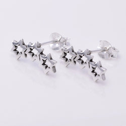 S629 - Silver star constellation stud earrings