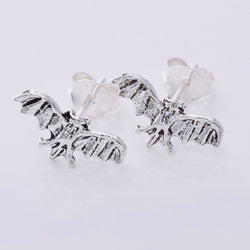 S630 - Silver Vampire bat stud earrings