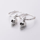 E759 - 925 Silver skull and hoop earrings