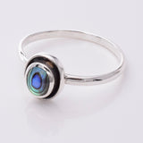R243 - 925 silver abalone oval cabochon ring