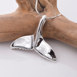 P923 - 925 Sterling silver large whale tail pendant