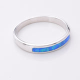 R244 - 925 silver and lab opal band ring