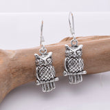 E674 - 925 Silver owl earrings