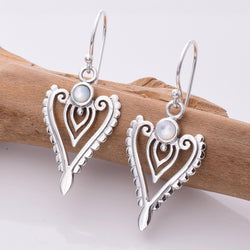 E766 - 925 Silver and MOP heart earrings