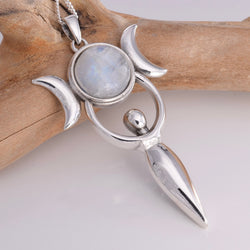 P496 - Goddess Pendant with moonstone