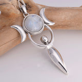 P496 - Goddess Pendant with moonstone