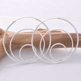 E737 - 925 Silver large triple hoop earrings