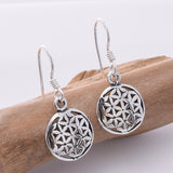 E669 - 925 Silver small flower of life earrings