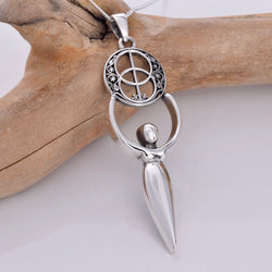 P533 - Sterling silver goddess pendant