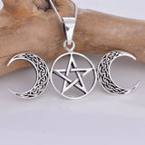 P857 - 925 Silver celtic triple moon pendant