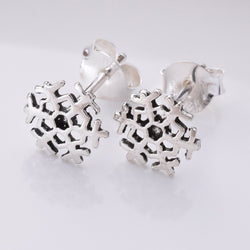 S708 - 925 Silver snowflake stud earrings