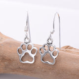 E642 - Silver paw print earrings