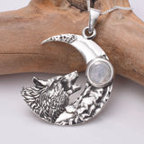P811 - 925 Silver Howling wolf pendant