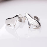 S748 - 925 silver cat stud earrings