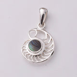 P958 - 925 Silver and abalone ammonite pendant