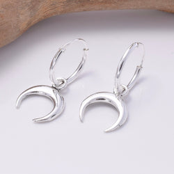 E690 - 925 10mm hoop with crescent