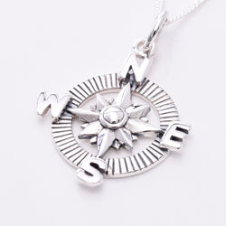 P762 - 925 Sterling silver compass pendant