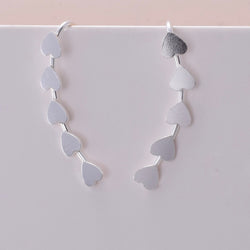 E694 - 925 five heart climber earrings