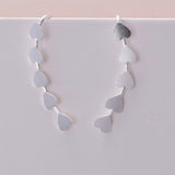 E694 - 925 five heart climber earrings