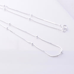 P866 - 925 Silver snake chain bead necklace