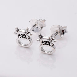 S757 - 925 silver cow face stud earrings