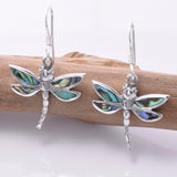 E699 - 925 and Abalone dragonfly earrings